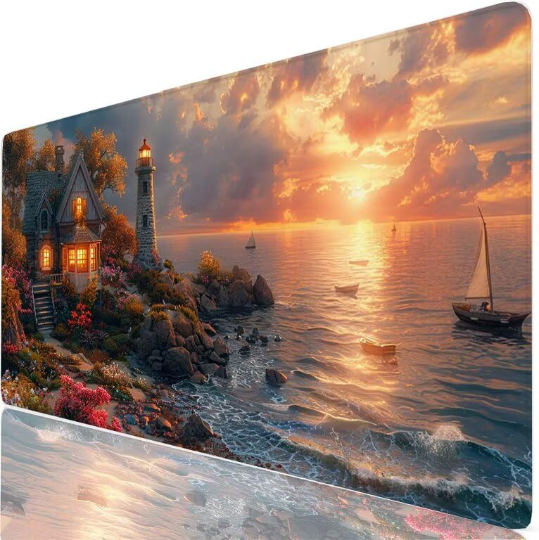 Tapis de souris XXL antidérapant de 100x50 cm pour stabiliser le clavier et protéger le bureau