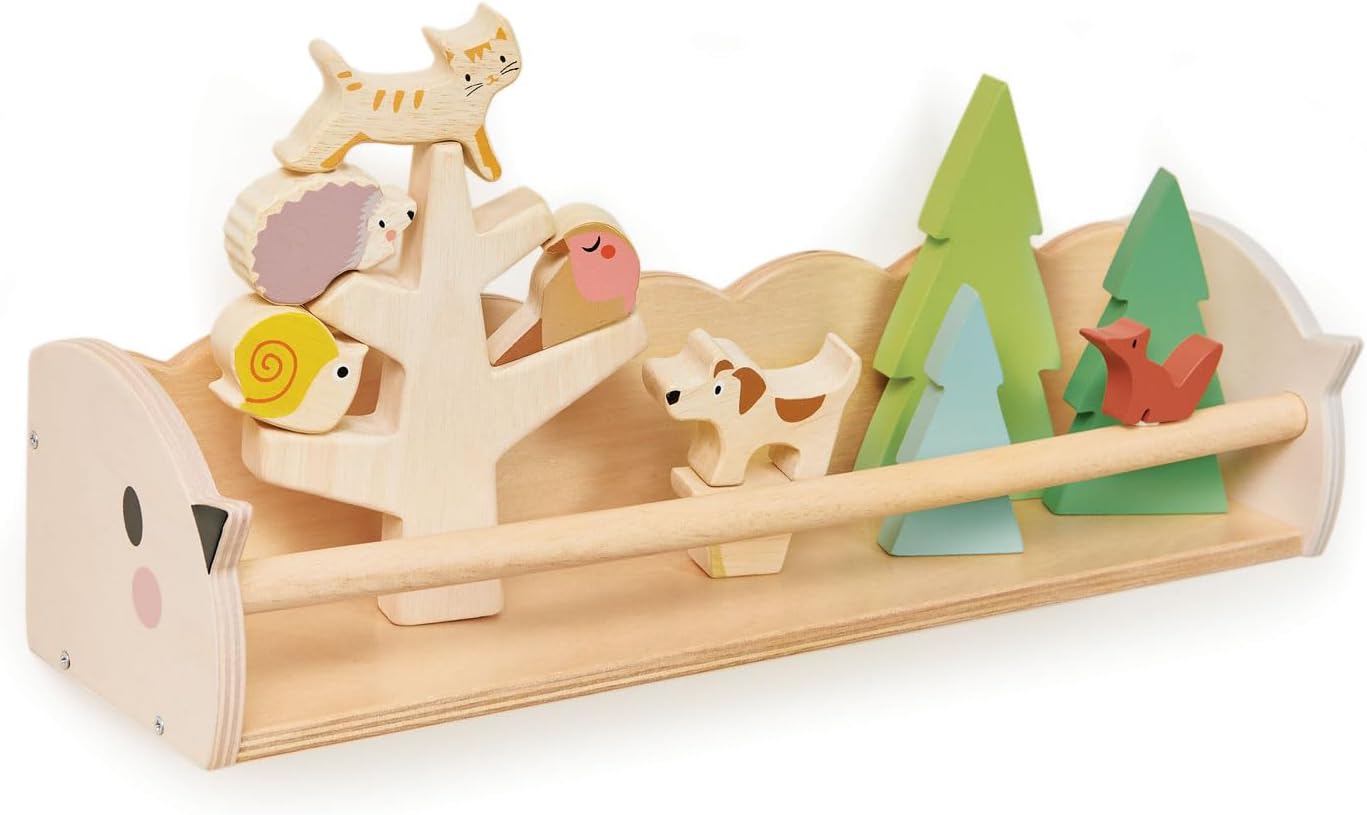Tender Leaf Toys - Small Birdie Shelf - Toddler, Kids Room Organizer - Promote Early Organization Skills for Age 3+