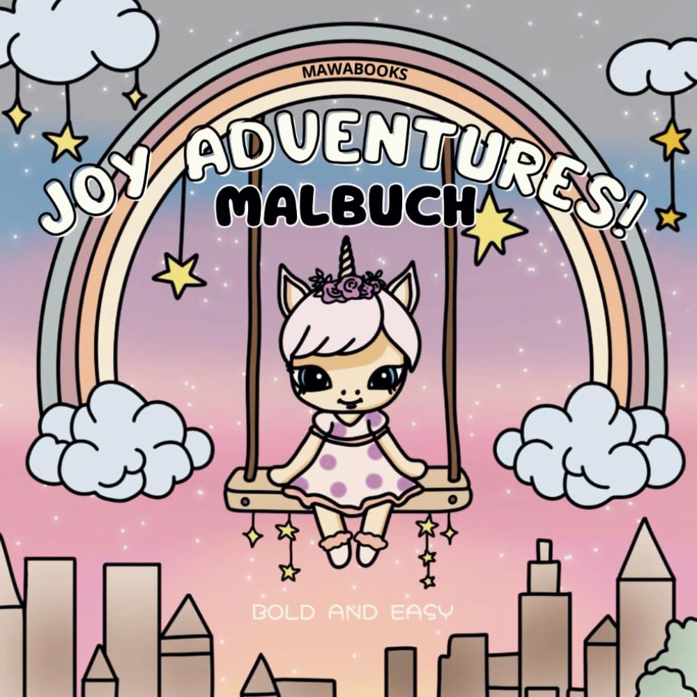 Joy Adventures! - Das Einhorn und seine Freunde On Tour - bold and easy Malbuch: 30 individuelle Seiten mit süßen Abenteuern - handgemaltes Malbuch ... täglichen Aktivitäten zur Entspannung