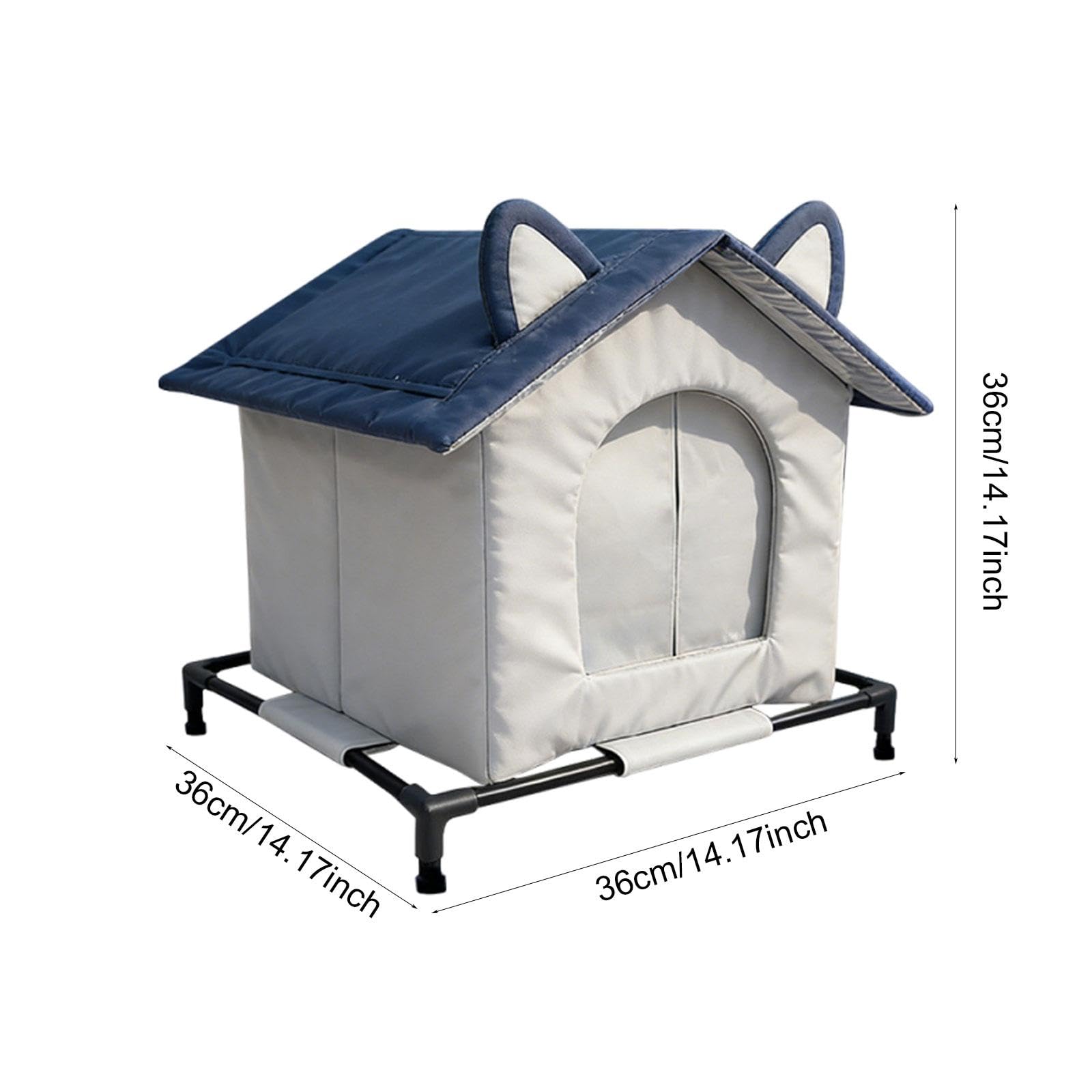 Outdoor Stray Cat House con Isolamento Termico Casa per Gatti Randagi in Tessuto Oxford Impermeabile Dotata di Tenda Antivento per Protezione Invernal, Medio