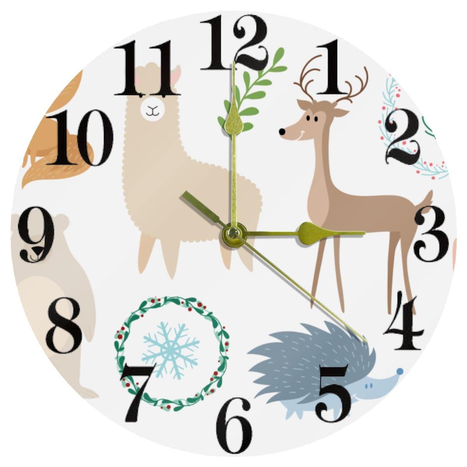 Horloge murale silencieuse Ink Animals pour éliminer le bruit du tic-tac au bureau et à l'école