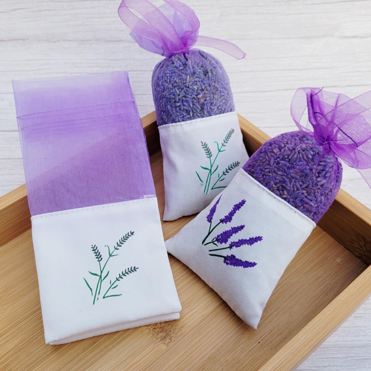 FRCOLOR 5 Ensembles De Lavande Séchée Sachets De Thé Réutilisables Pour Le Thé En Vrac Pot-pourri Pochette Rangement Pochette De Rangement Sachets Décoratifs Coton 20 Pièces * 5