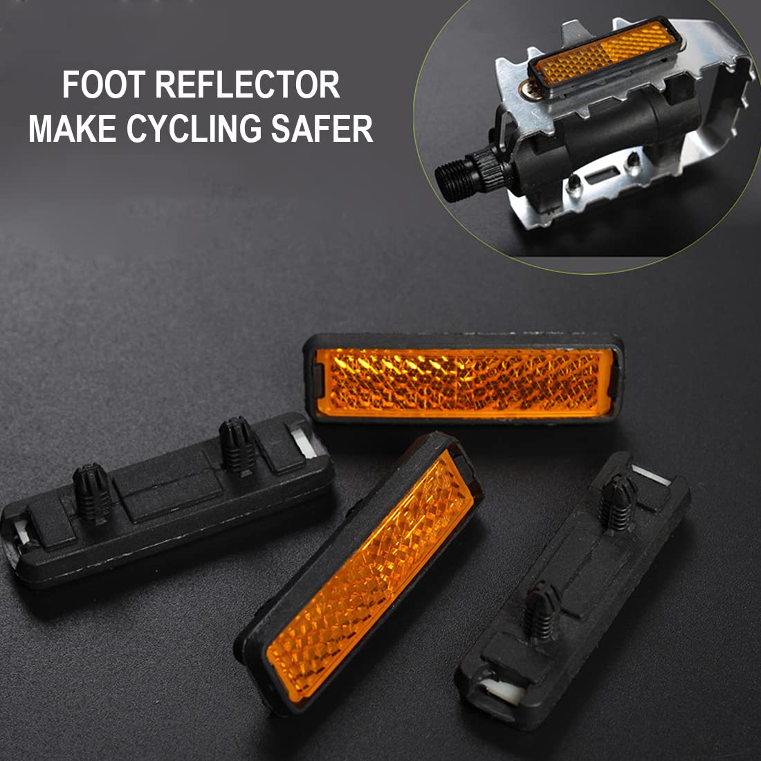 LIUJZZJ 8 Stück Pedal Reflektor Reflektoren Fahrrad Pedal Reflektoren für Fahrrad Pedale Für Rennrad sichere Nachtfahrt Sport & Freizeit