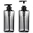 Shampoo Bottles with Pump, Yebeauty 2 Pack Empty Refillable Shower Bottle 17oz 500ml Squeeze Lotion Dispenser for Bathroom,Shampoo Soap, Conditioner Body Wash Liquidl,Clear Grey