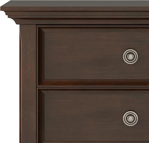 Miniatura 97 de SIMPLIHOME Amherst Mesita de noche tradicional de madera maciza de 24 pulgadas de ancho, color gris niebla, para sala de estar y dormitorio Gris