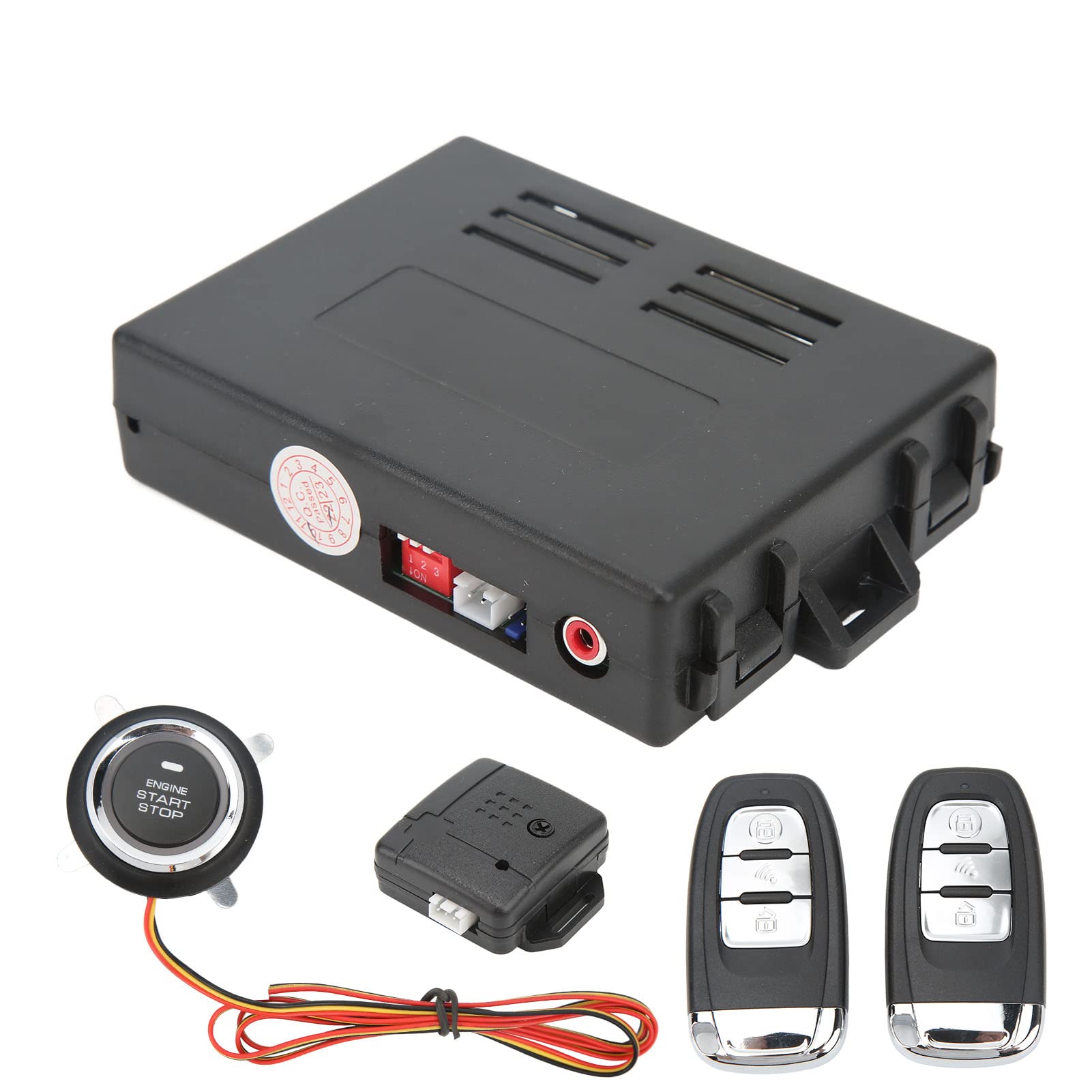 KIMISS de Entrada sin Llave para Automóvil Kit de Bloqueo Central Remoto Arranque con un Botón Alarma Antirrobo 12 V Cerradura de Puerta de Vehículo Universal Inmovilizador de