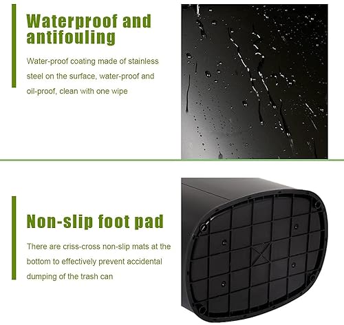Miniatura 5 de Basurero de cocina de 13.2 galones con sistema de control de olores, cubo de basura automático con sensor de movimiento táctil con tapa, cubo