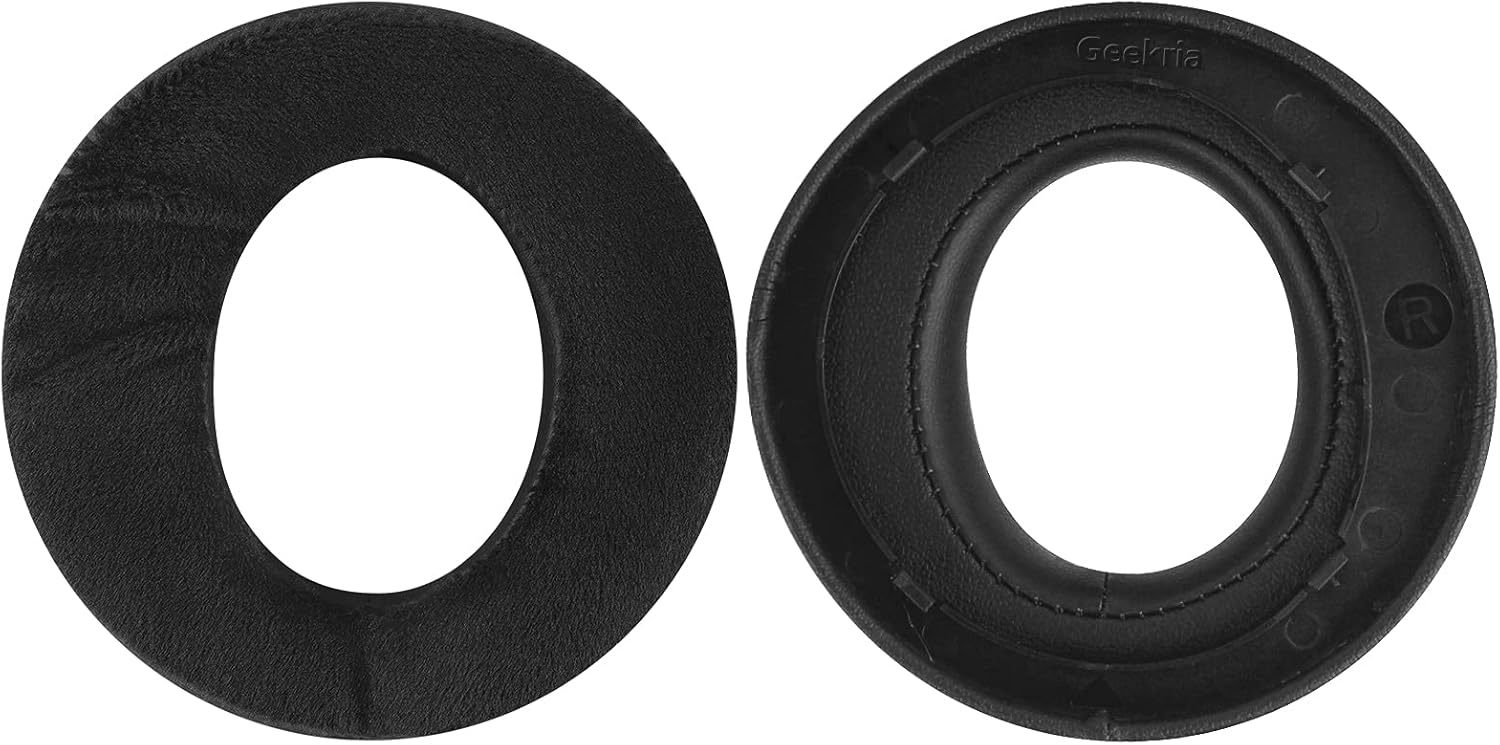 Geekria Comfort Hybrid Velour Replacement Ear Pads for Sony PlayStation 5, Pulse 3D PS5 Wireless Headphones, Ear Cushions, Repair Parts (Black)