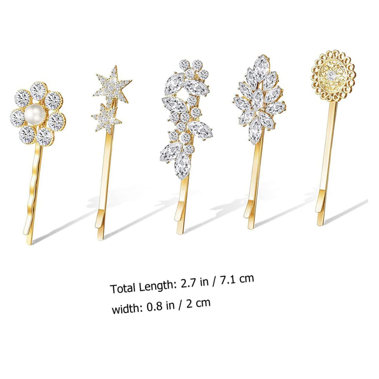 FRCOLOR 20pezzi Fermagli Per Con Strass Accessori Eleganti Per Ragazze e Donne Perfetti Per Matrimoni e Cerimonie