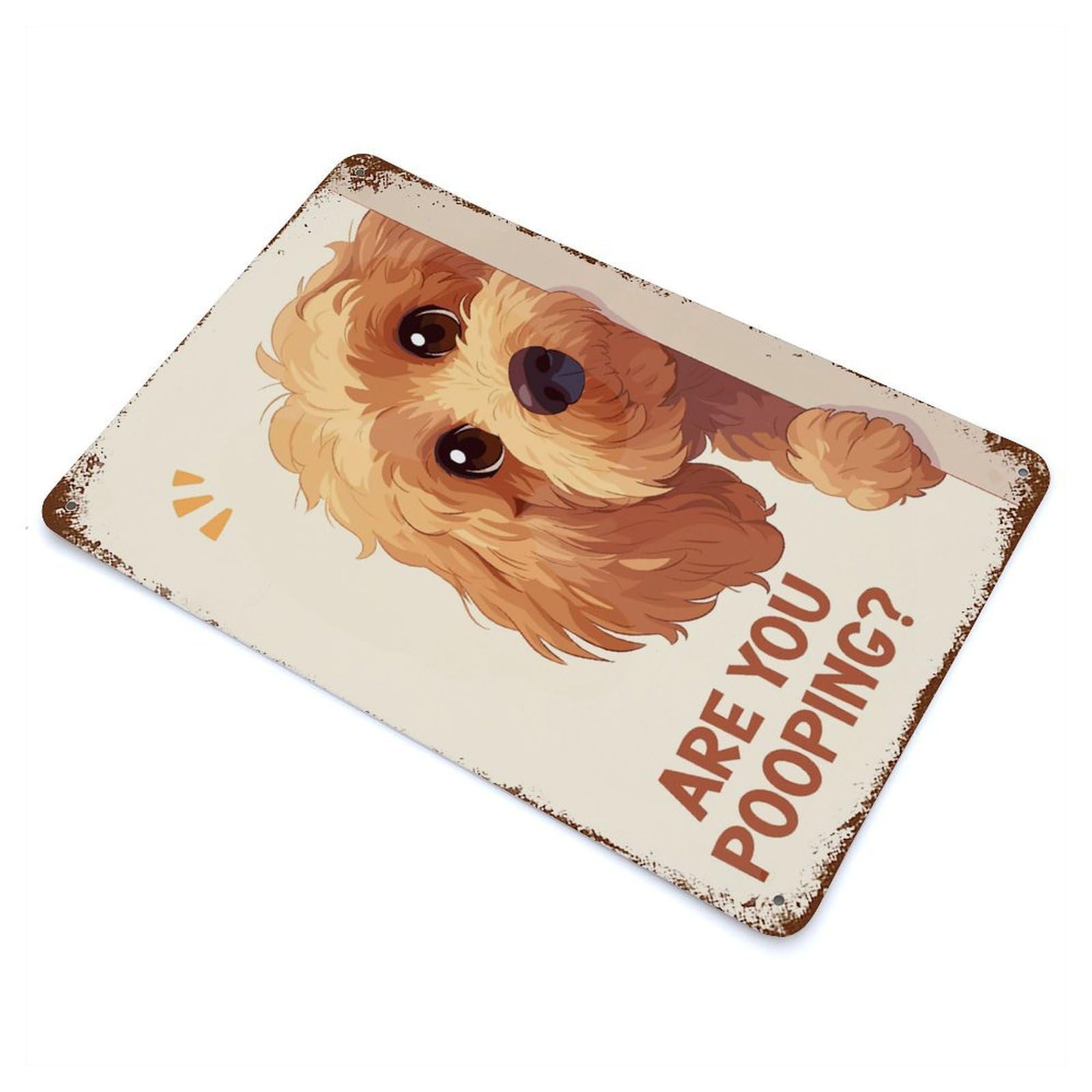 Cavapoo Are You Pooping Rust Effect Tin Sign 11.8"x7.9", Rustic Home Decor for Garage, Bar And Workshop Decor