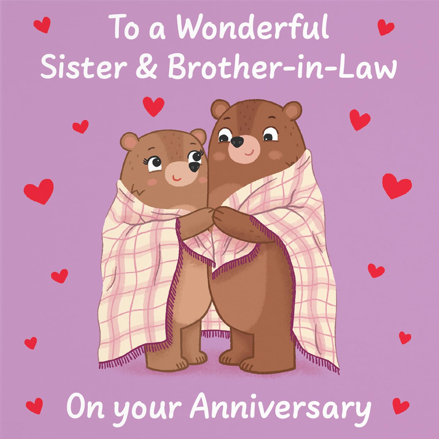 Hunts England, Cute Snuggly Bears Sister And Brother In Law Anniversary Card - Image 2