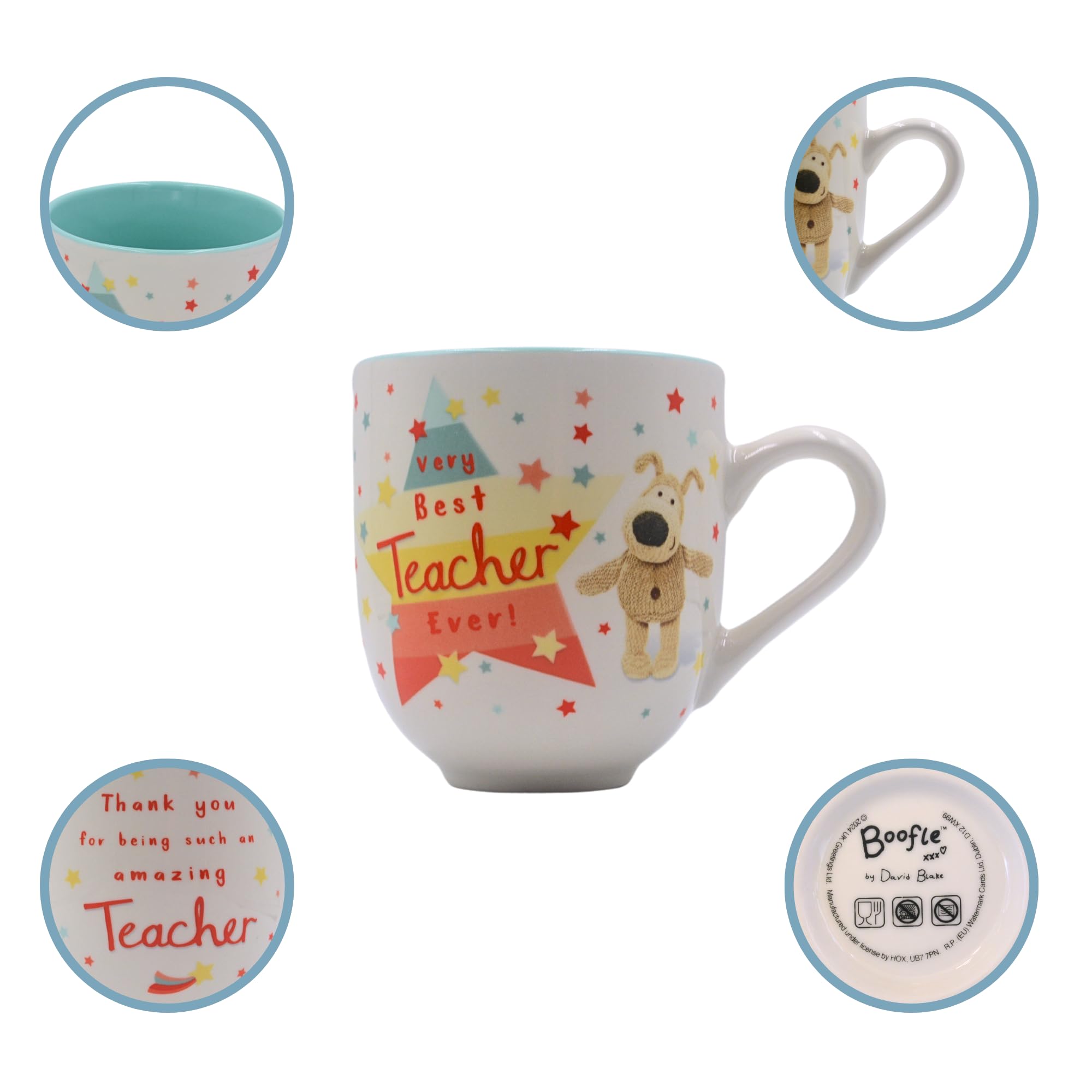 Boofle Best Teacher Rainbow-Rific Boofle! Mug Gift Idea, Multicolour, 12cm x 9cm or 4.7" x 3.5" - Image 4