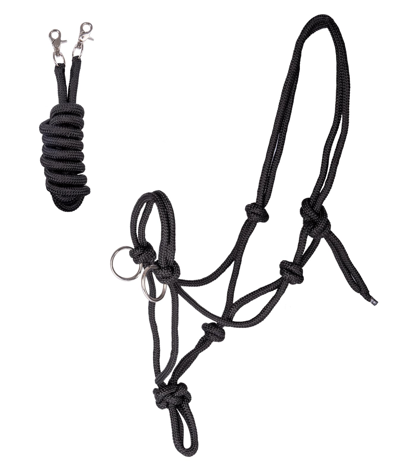 WALDHAUSEN Halter Bow with Rein - Black, Thoroughbred