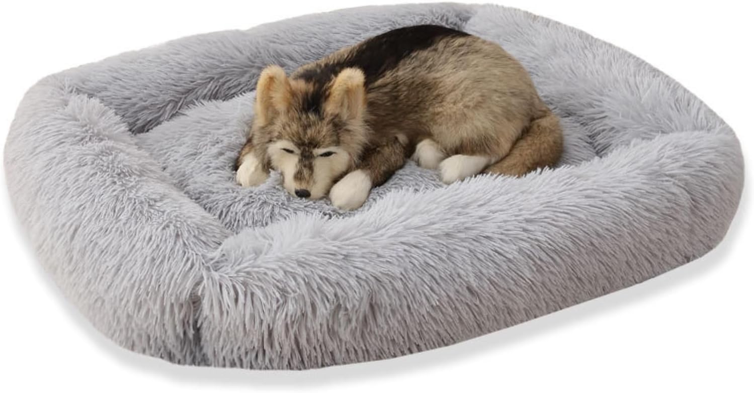 Dog Bed Plush Square Pet Nest Four Season Universal Pet Supplies Dog Nest Suitable for Sleeping Dog House Cat Nest Pet Supplies Pet Bed (Color : F, Size : 80 * 65 * 18cm) (J 55 * 45 * 20cm)