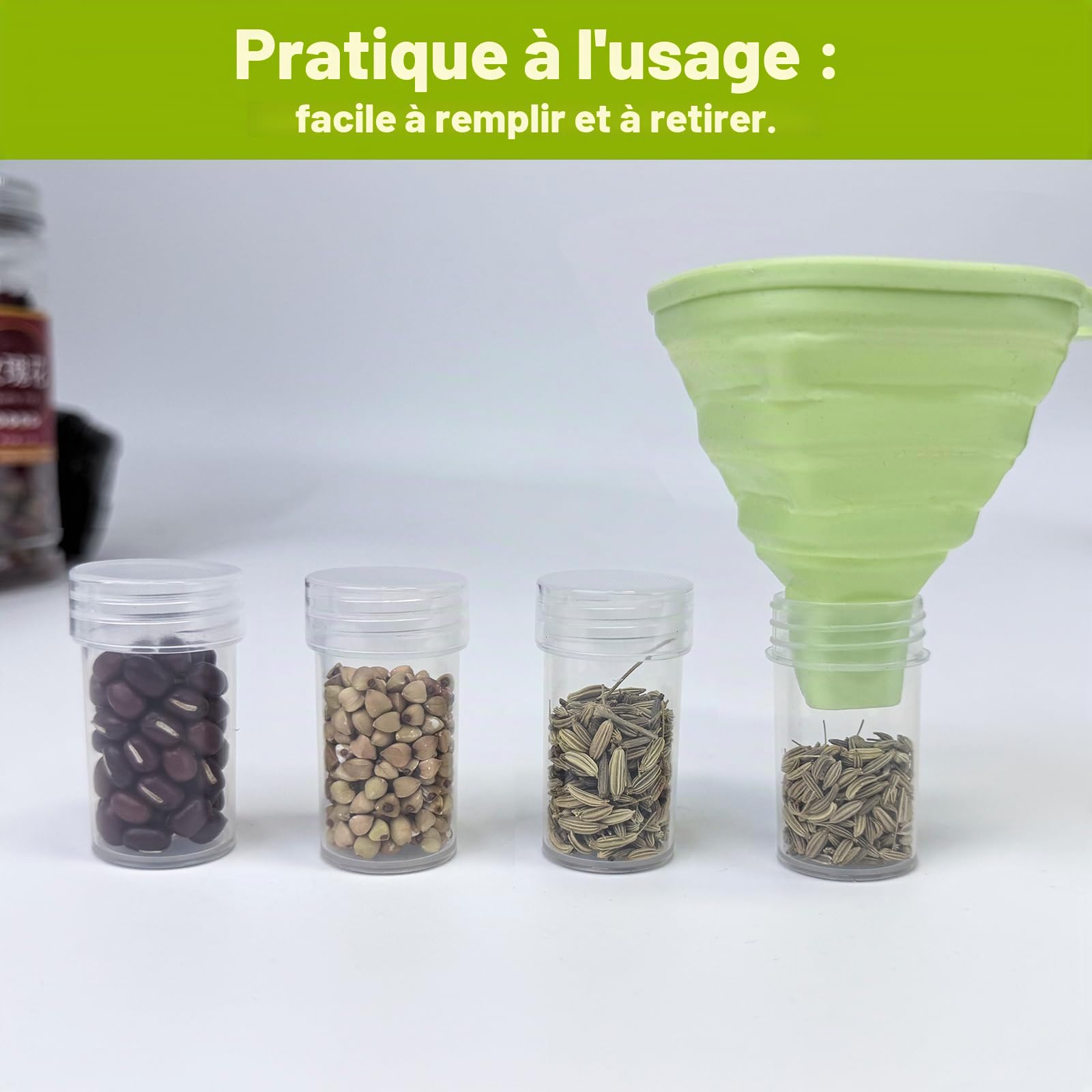Organisateur 60Fentes pour Jardinage,Sac Zippé,Étiquettes,Entonnoirs,Pince à Épiler,Sachets Papier Rangement pour Petits Sachets de Plantation (Tomates, Fleurs,Herbes, Légumes),Anti-Lumière&Humidité