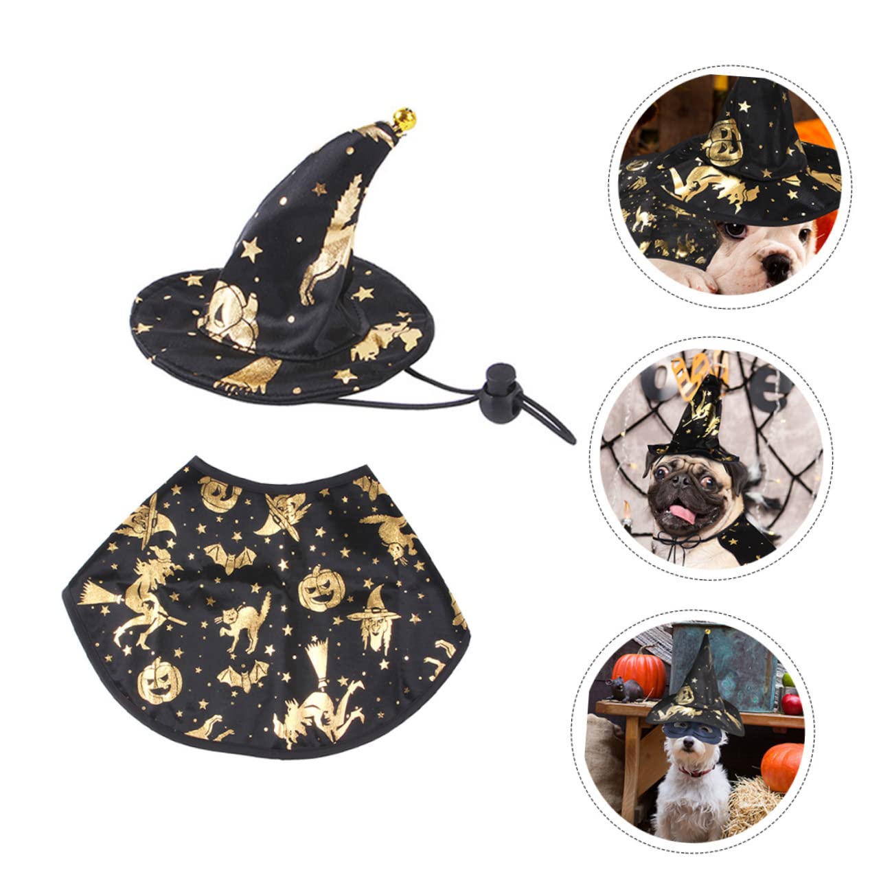 Beavorty 5 Set Di Mantello Per Cosplay Di Animali Domestici Costume Di Halloween Per Cani Cappello Per Gatti Abbigliamento Da Festa Accessorio Per La Fotografia Di Animali Domestici