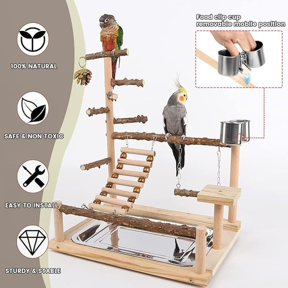 Supporto per uccelli resistente, robusto parco giochi per uccelli