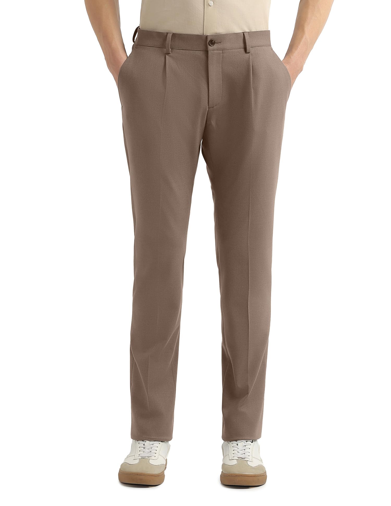 arrow Newyork Men's Pleated Front Regular fit Trousers-picture-15