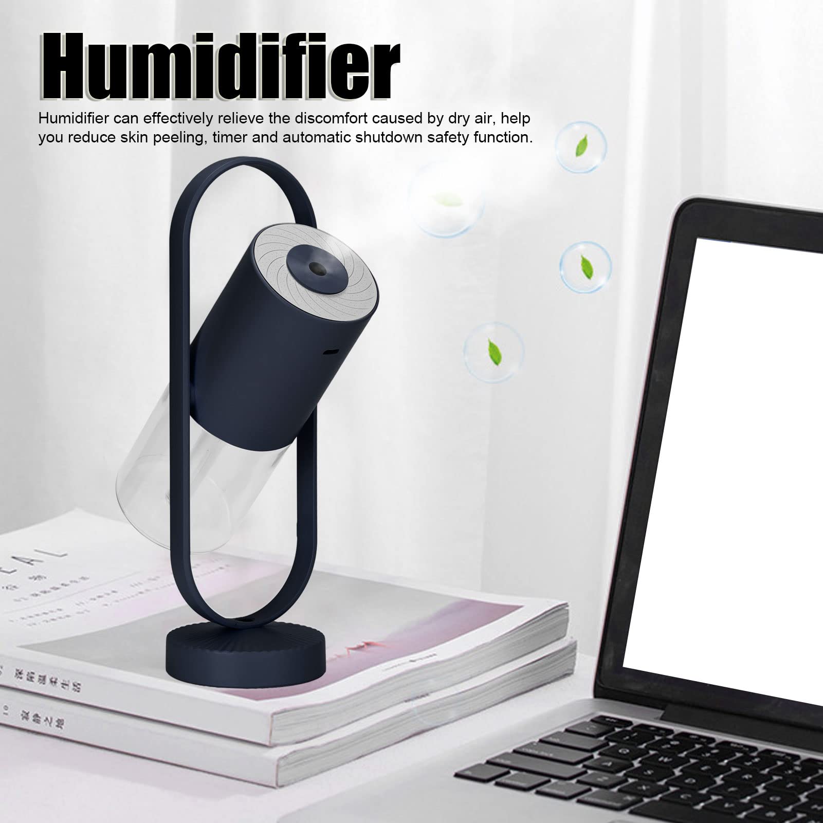 Kissleaf 650ml mini umidificatore per ambienti per camera da letto, cameretta, piante, 15H lunga Kissleaf 650ml mini umidificatore per ambienti per camera da letto, cameretta, piante, 15H lunga