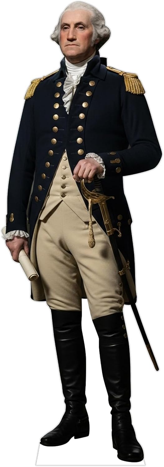 Life Size Cardboard Cutout Historical Figure Cutouts, 6 ft George Washington Standee Standup, for Party, Classroom, Museum, President Day, Events
