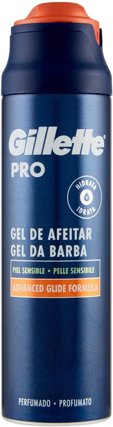 Gillette Pro Gel de Afeitar Hombre para Pieles Sensibles, Hidrata y Calma la Piel, 200 ml