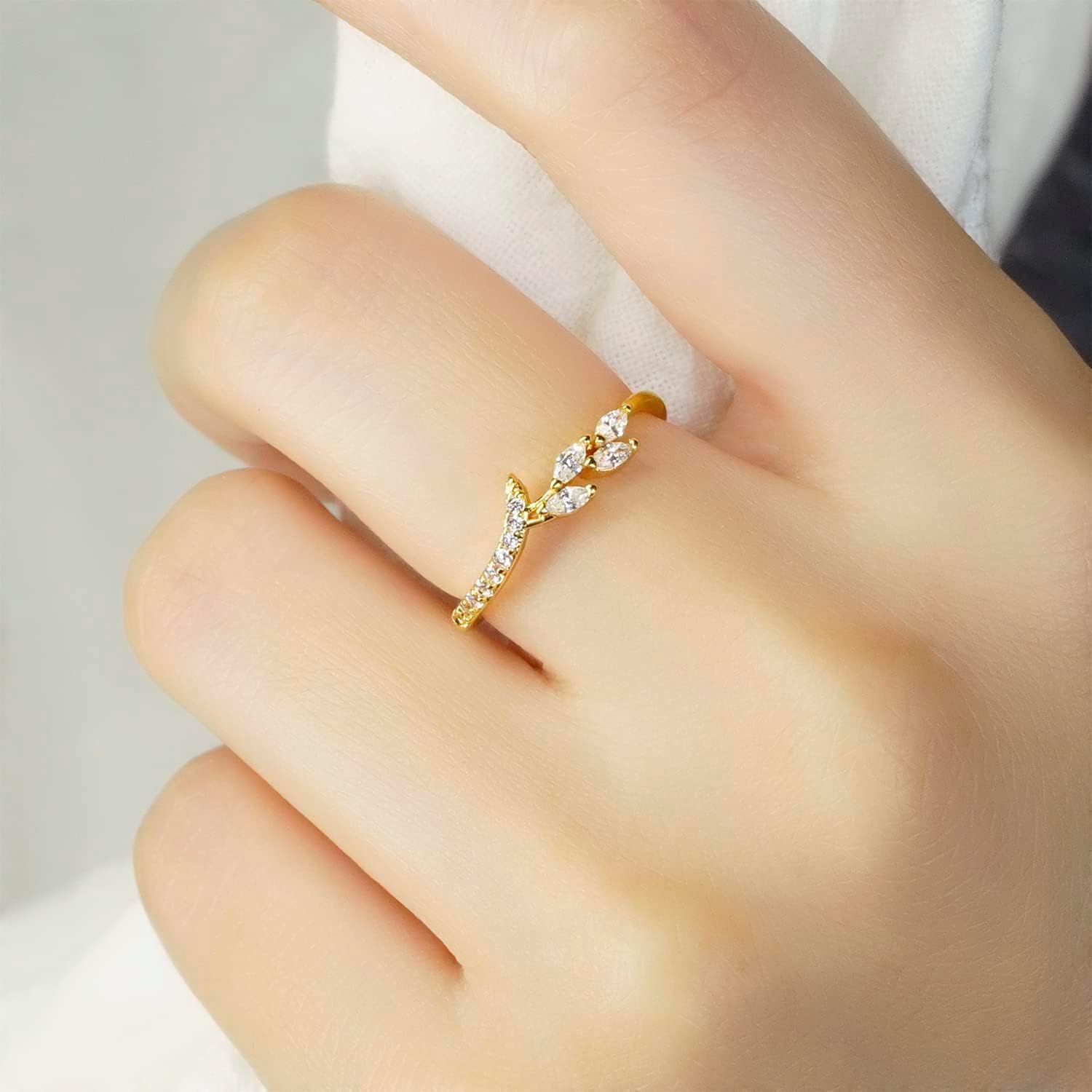 Gold Eternity Band Rings for Women CZ Stones Gold Thin Stackable Rings Cute Diamond Eternity Half Pave Bands Anniversary Rings Dainty Statement Wedding Rings 5/6/7/8/9/10 - Image 2