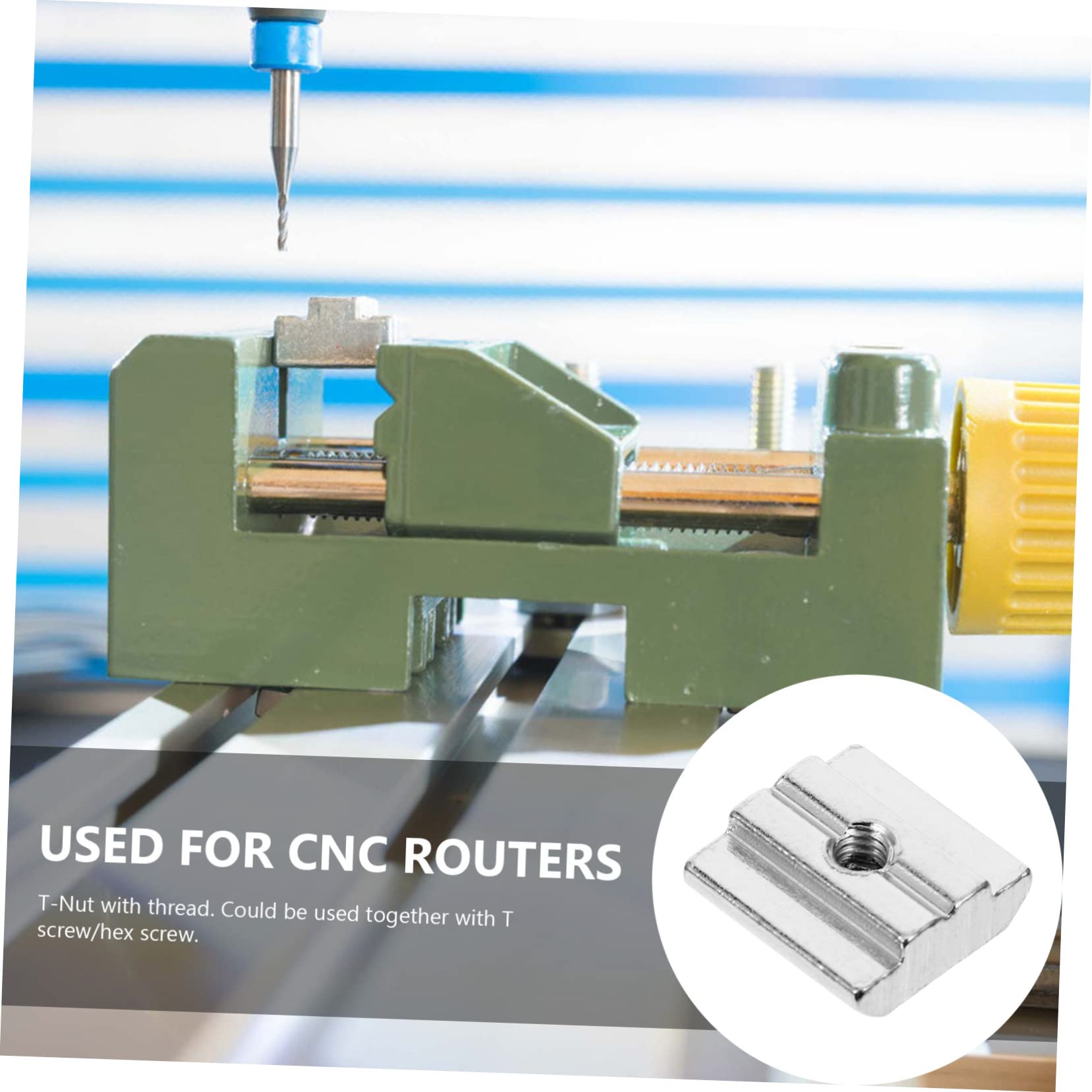 Alipis Aluminum Extrusion Accessories 50 Pcs Sliding Nut Carbon Steel T-Slot Profile Hammer Head Nuts