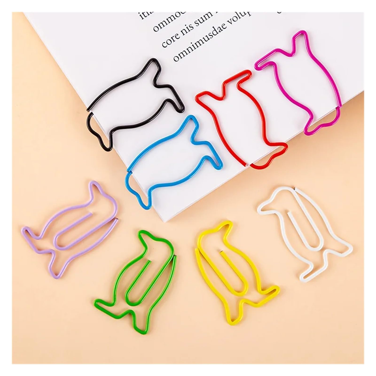 Plastikowe spinacze do papieru, 180 szt., w kształcie pingwina, spinacze do papieru w kształcie ptaka, zwierzęcy, metalowy klips, artykuły pa, szkoła, kreatywne przypinki biurowe