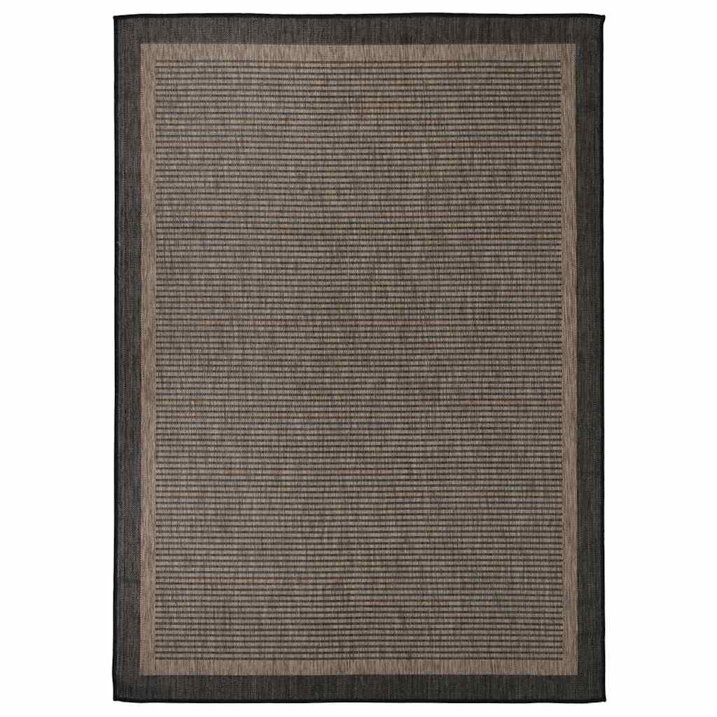 Tappeto per esterni, tessuto piatto, 120 x 170 cm, marrone scuro