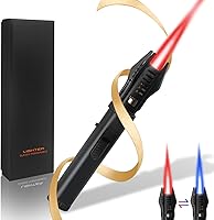 Lamsen Lightsaber Torch Lighter: Refillable Butane Kitchen Torch, 1300°C Adjustable Windproof Flame, Safety Lock for BBQ, Creme Brulee, Gifts