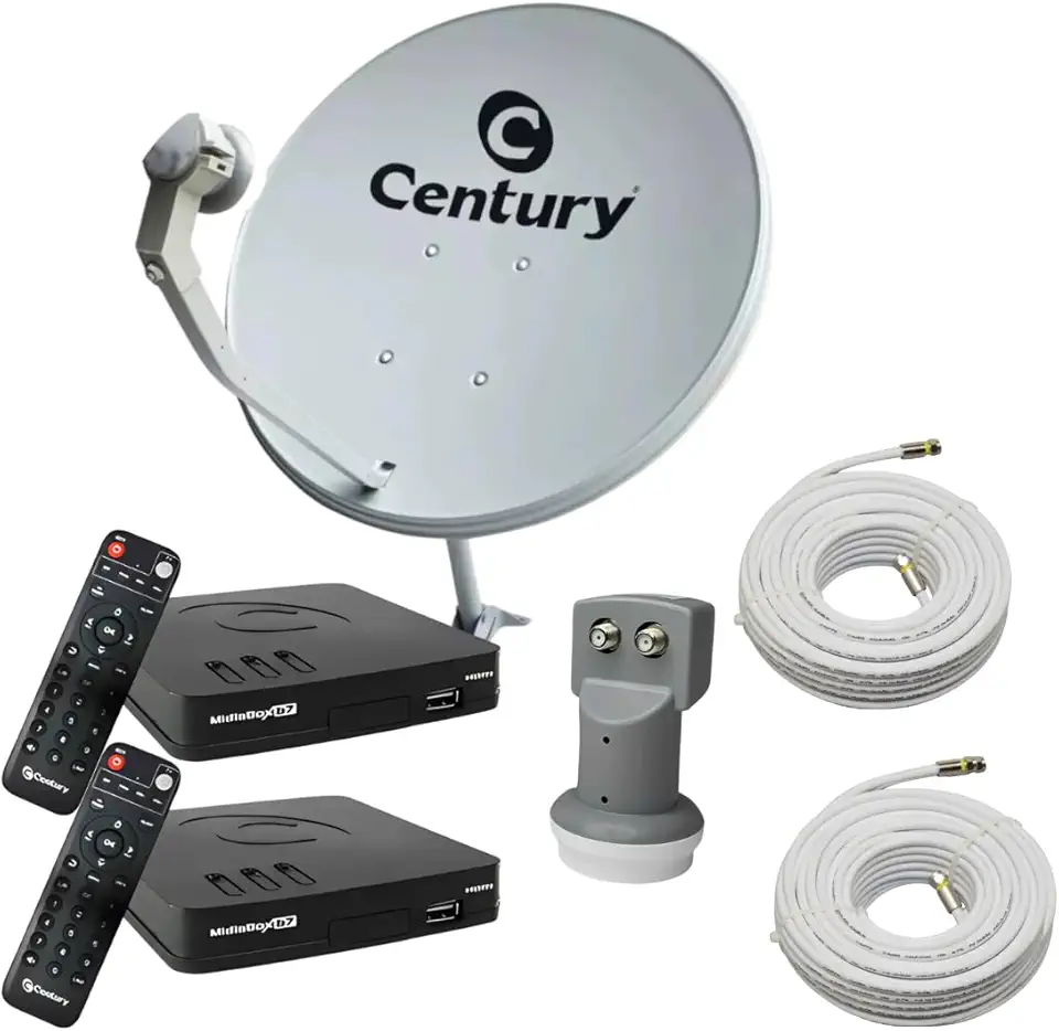 Kit Antena - Receptor Digital Midiabox Lnbf Duplo Cabo 110v/220v