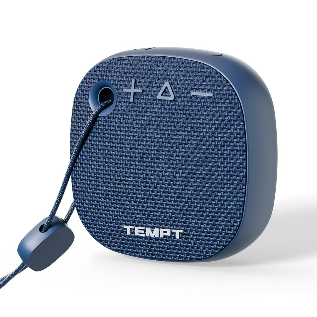 TEMPT Rebel Air 5W | Upto 8Hrs Playtime | Built-in Mic, FM | 52mm Dynamic Driver | BT V5.4 & TWS Feature | Splashproof & Travel Friendly Wireless Bluetooth Speaker (Blue)