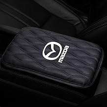 OscitY Car Leather Centre Console Cover Armrest Covers, for Mazda 3 5 6 CX-3 CX-30 CX-5 CX-7 CX-8 CX-9 MX-5 Centre Console Waterproof Scratch Protection Comfort Car Accessories, A/Black