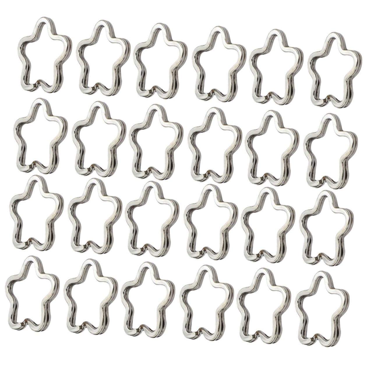 80 Pezzi Anelli Portachiavi Piatto in Metallo Argento a Forma di Fiore, Multiuso e Facili da Usare per Realizzare Gioielli o Uso Domestico