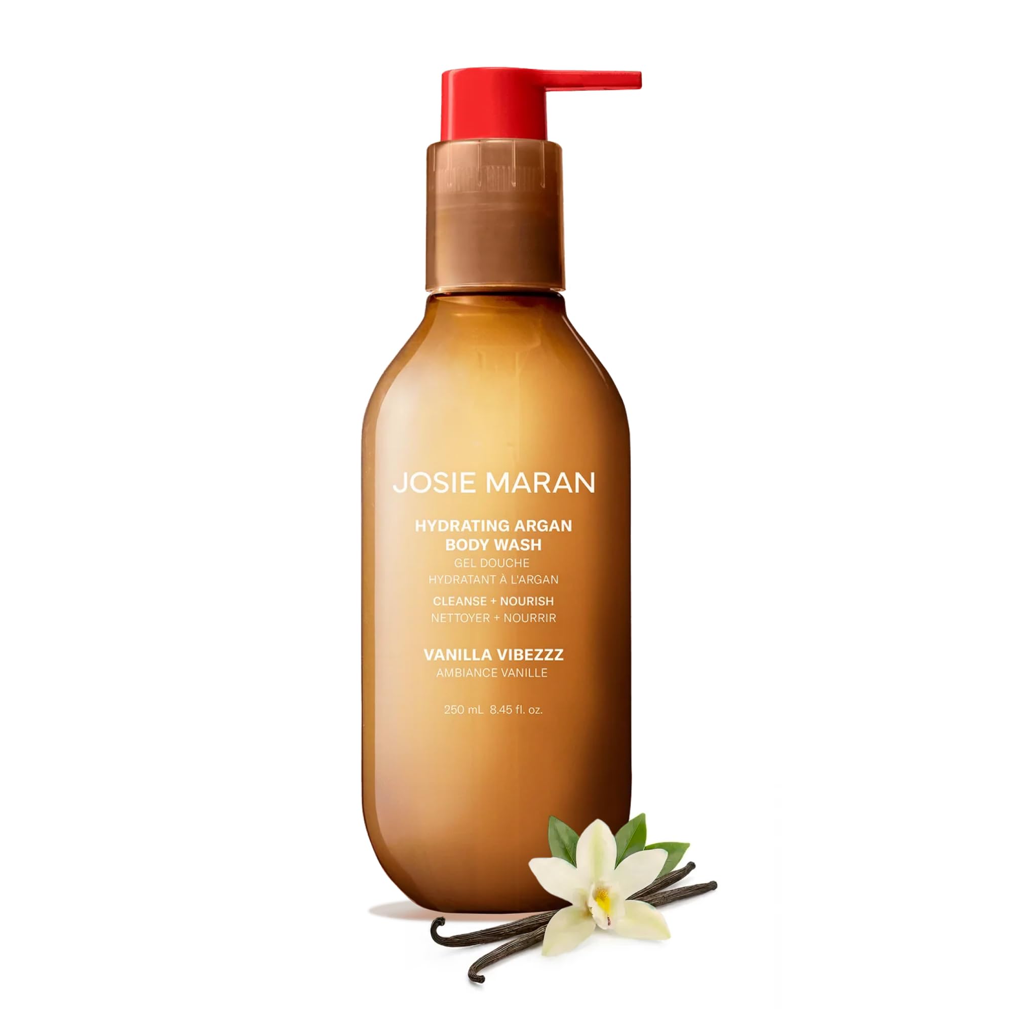 Josie Maran Hydrating Argan Body Wash, Vanilla Vibezzz, 8.45 fl oz