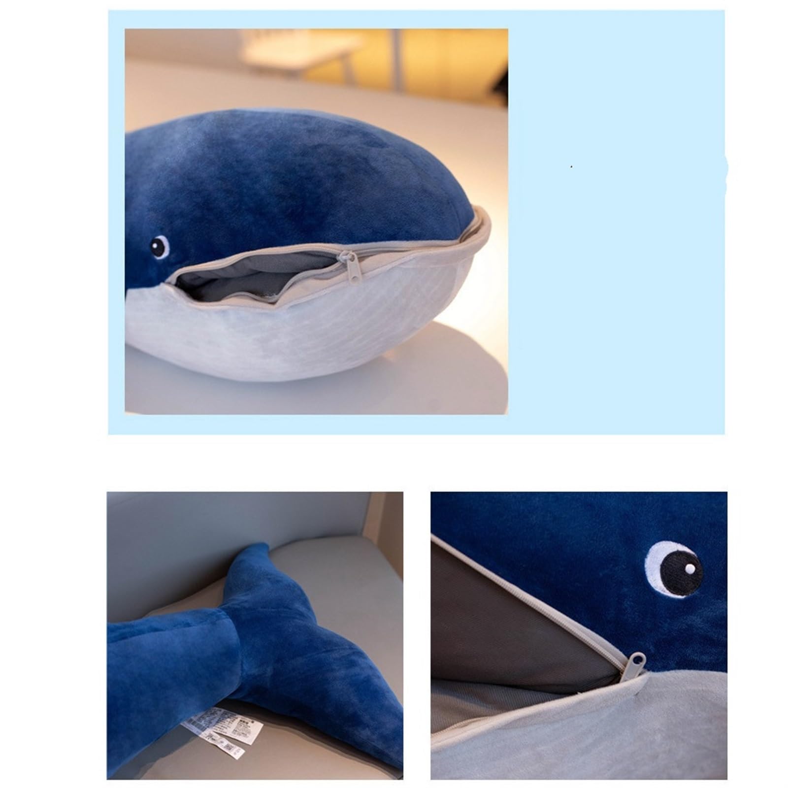 KUKUShining Peluche Baleine Réaliste, Grand Animal en Peluche Câlin pour Amateurs d'Océan, Parfait pour Décoration Intérieure et Occasions Spéciales(60cm/23.6in