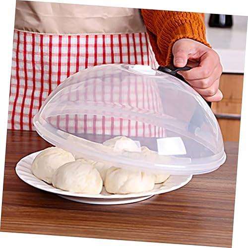 Miniatura 5 de Cubierta de aceite reutilizable portátil con mango negro, cubierta versátil para alimentos para microondas y cocina, evita alimentos para sobras de