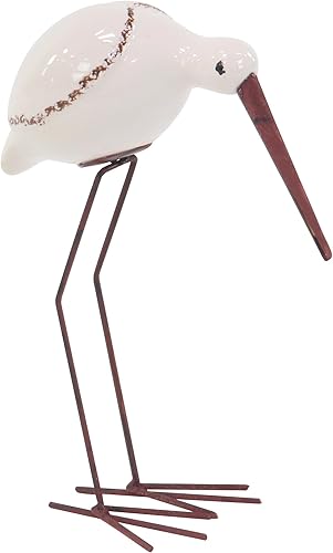 Miniatura 6 de Deco 79 Escultura decorativa de pájaro de cerámica para decoración del hogar, juego de 3 figuras decorativas de 14 pulgadas, 10 pulgadas, 12