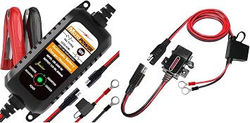 MOTOPOWER MP00205A 12V 800mA Battery Charger and MP0609A Motorcycle USB Charger