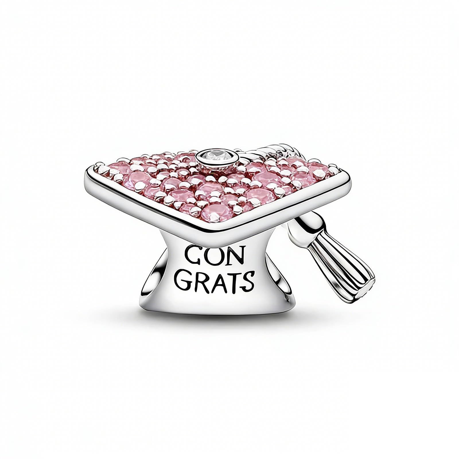 Graduación Pink Heart Búho Charms Abalorios Colgante Compatible Europeo Pulsera Collar,Graduacion Charm Para Mujer