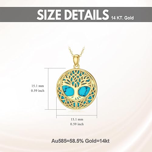 Miniatura 3 de GEHN Collar de oro de 14 quilates, colgante de oro real, joyería de Navidad, regalos para mujeres y niñas