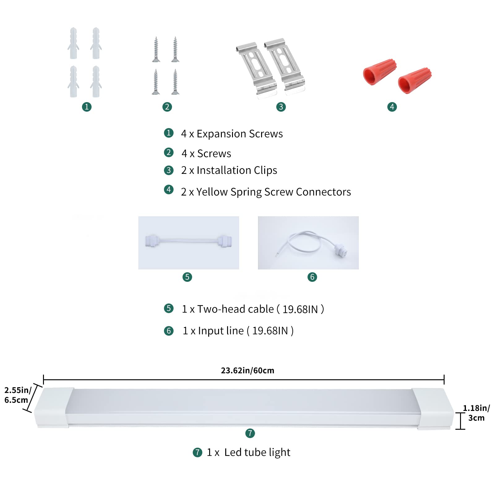 Lampada da soffitto a LED per cantina a prova di umidità, 120 cm, 2880