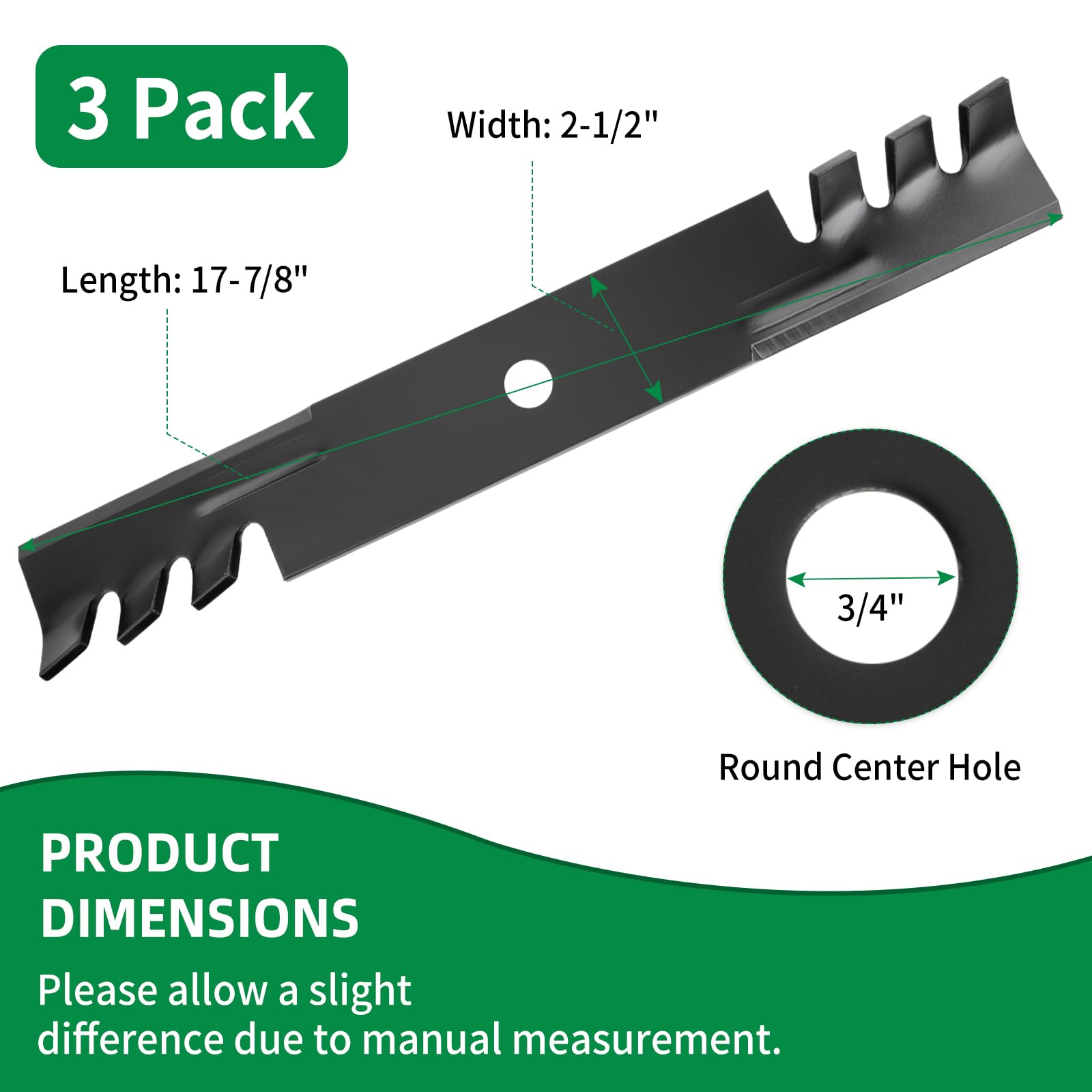 01010168-X - Cuchillas de cortacésped compatibles con cortacésped Cub Cad y 50 pulgadas, cuchillas dentadas para Cub Cad et M50-KHS Z-Force 50 GT1500, reemplaza MTD 01010168-0637 01010168
