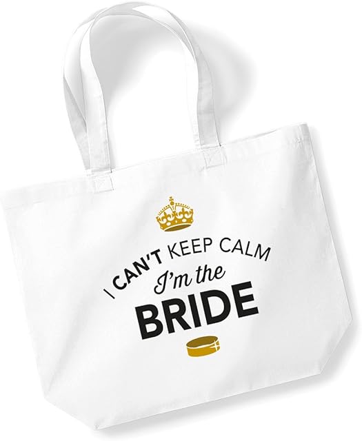 Bride Gift Bag Wedding Tote Keepsake Present Hen Party (White)