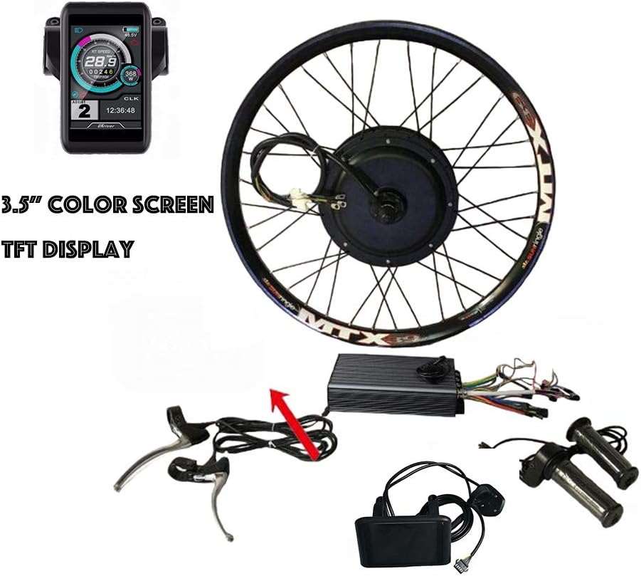 theebikemotor 72V5000W Electric Bicycle MTB Bike Hub Motor Conversion Kit 100Amp Sine Wave Controller + TFT Display