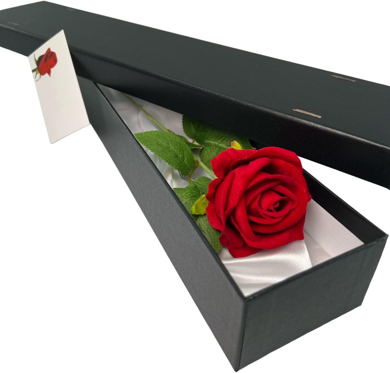 Silk Flower Warehouse Red Velvet rose in a gift box for Valentine’s Day