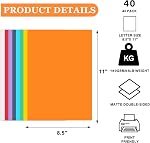 40 Sheets Colored Cardstock Paper 8.5" x 11", 65 lb/180 GSM Card Stock Printer Paper for Cards Making, Office Printing, Cards for Crafts, Scrapbooking, Wedding, Invitation, Valentine’s Day