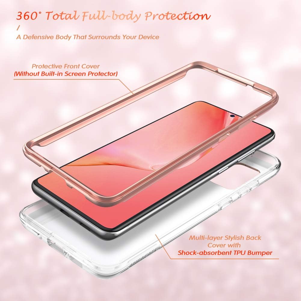 Miracase Compatible with Samsung Galaxy S20 Plus Case(2020 Release),Full Body Glitter Protective Shock-Absorption Bumper Cover Case for Galaxy S20+ Without Built-in Screen Protector,Marble Pink