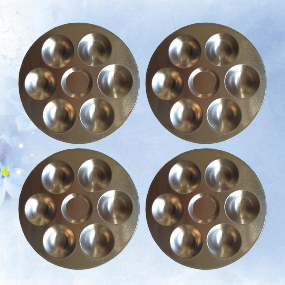 4pcs Hole Aluminum Color Palette Painting Tray for Artists