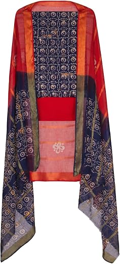 Amazon Brand - Myx Women's Unstitched Batik Print Salwar Suit Dress Material With Dupatta